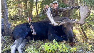 Moose Hunt with Traditional Archery Gear.  50” Shiras Bull taken with a longbow and Cedar Arrow.