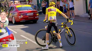 Crash Chaos for Yellow Jersey Jonas Vingegaard | Tour de France 2022 Stage 15