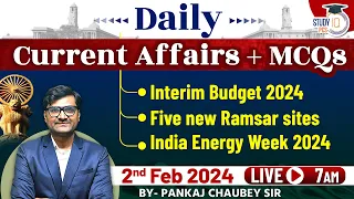 Daily Current Affairs + MCQs | 02 February 2024 Current Affairs | Daily Current Affairs in Hindi