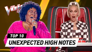 INSANELY HIGH NOTES that SHOCK the Coaches on The Voice!