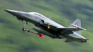 Northrop F-5E Tiger launch and recovery - Meiringen Air Base Switzerland