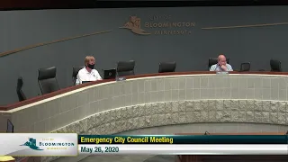 May 26, 2020 Emergency Bloomington City Council Meeting