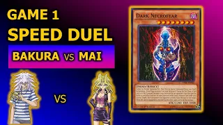 Bộ bài ma quỷ của Bakura Ryou đấu với Harpie Lady của Mai Kujaku - Game 1 | M2DA