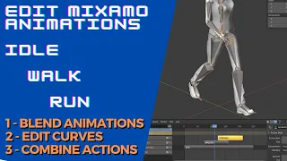 Blender to Mixamo Tutorial - How to QUICKLY combine Mixamo animations in Blender Step By Step