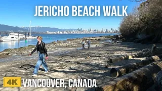 On Vancouver’s Jericho Beach; Shells, Sand & Sea; 4K Virtual Walking Tour in BC, Canada / March 2024