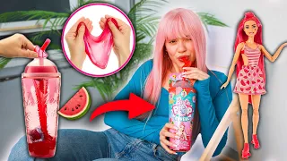 LALKA UKRYTA W KOKTAJLU 🍓 Owocowa Barbie Slime Pop Reveal