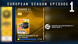 Asphalt 9 | European season EP-1 perform 360 knockdown's in a single race 5+ (fastest mission)
