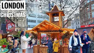 London, England 🇬🇧 - Central London Christmas Walk 2022 - 4K HDR Walking Tour (▶45 Mins)