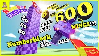 Time to Fly!! Super Tall 600 vs Numberblock Six with WINGS!?!