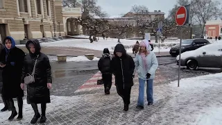 Одесса Сегодня, Снег. Поездка по Одессе. Памятник Екатерине. Оперный театр