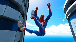 GTA 5 Ragdolls SPIDERMAN Jumps/Fails in 4K 60FPS #2 (Euphoria Physics)