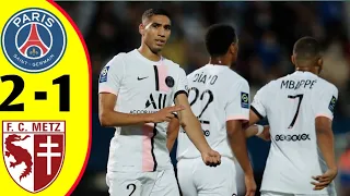 Psg vs Metz 2-1 extended highlights and all goals of 2021