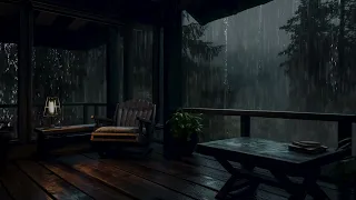 Gentle rain sounds on BALCONY for sleeping, relaxing, ASMR sounds, sleep music, meditation music