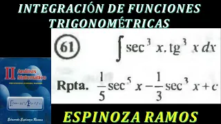 61. INTEGRACIÓN DE FUNCIONES TRIGONOMÉTRICAS_Espinoza_Ramos