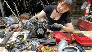 2 Days to Repair Severely Damaged HonDa 4 Stroke Water Pump and Operate the Water Pump | Ly Thi Thu