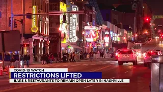 Bars and restaurants to remain open later in Nashville