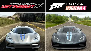 Need For Speed Hot Pursuit vs Forza Horizon 4 | Koeingsegg Agera | Sound Top Speed | Comparison