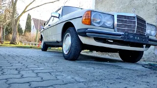 first start after winter for the benz. cold start w123 200d