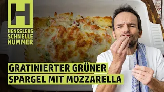 Schnelles Gratinierter grüner Spargel mit Mozzarella Rezept von Steffen Henssler