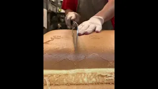 How they make castella cakes at factory! #castella #cake #shorts