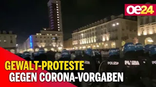 Corona: Gewalt-Proteste gegen Vorgaben in Europa