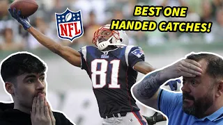 NFL INSANE One Handed Catches! British Father and Son Reacts!