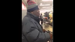 Man sings I won't complain in grocery store