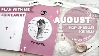 [PLAN WITH ME] COCO CHANEL POP-UP Bullet Journal + GIVEAWAY | AUGUST 2021 | POP-UP CARD TUTORIAL