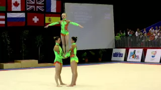 FIG Acro World Cup 2013 Maia - GBR W3 Sen Dynamic - Matthew, Lancaster and Spalding