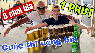 UỐNG 6 CHAI BIA TRONG VÒNG 1 PHÚT CHIẾN THẮNG THỬ THÁCH NGA SUMO