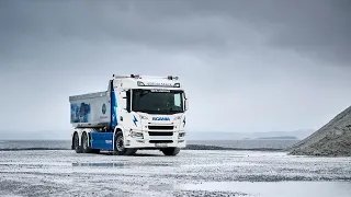 66-tonne electric Scania truck helps Verdalskalk cut CO2 emissions