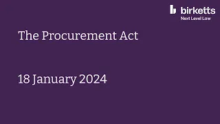 The Procurement Act