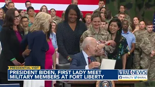 President Joe Biden, first lady Jill Biden come to Fort Liberty for historic day