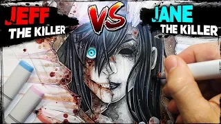 Jeff the Killer vs Jane the Killer: STORY - Drawing + Creepypasta