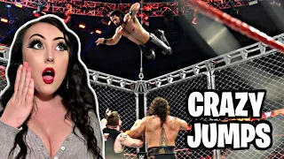 Girl Reacts to WWE Top 20 Craziest Jumps