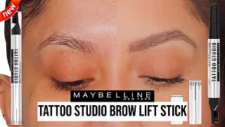 *new* MAYBELLINE TATTOO STUDIO BROW LIFT STICK REVIEW & WEAR TEST *sparse brows* | MagdalineJanet