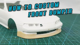 How To Custom make Front Bumper / Lip 1/24 scale model car. Tamiya, Fujimi, Aoshima, hasegawa