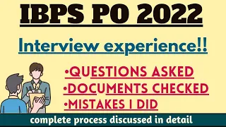 My IBPS PO INTERVIEW Experience||IBPS PO 2022||Questions asked||Tips to Crack||26.02.2022