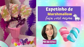 Como fazer espetinho de Marshmallow - Festa em casa no tema Unicórnio