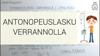 💧 Lääkelaskut (infuusio): Tiputusnopeuslasku verrannolla ⏳💉 | Sairaanhoitaja opiskelu & matematiikka