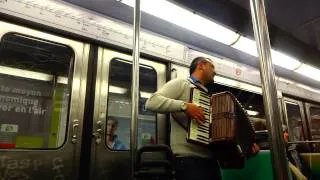 Accordion on the Metro, Paris, France, April 2014