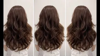 How to cut Beauty & Quick Long Layered Haircut with Layers Bangs Full Tutorial