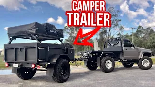 DIY CAMPER TRAILER IS FINISHED!!! How Much Does It Weigh??? FIRST DRIVE 🔥