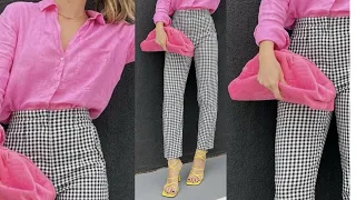 PANTALONES EN TENDENCIA DE MODA 2024 DE CINTURA ALTA Y PINZAS COMO LLEVARLOS CON ESTILO Y ELEGANCIA