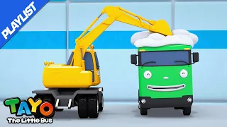 [PLAYLIST] #BABYTAYO | Let's take a bath with strong heavy vehicles | Tayo song for kids