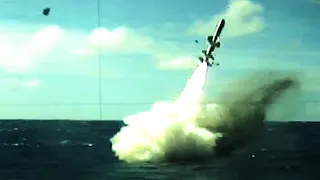 Periscope View As U.S. Submarine Launches Harpoon Missile During RIMPAC Training Exercise