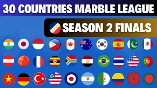 30 Countryballs Playoff Elimination League in Algodoo, Season 2 Finals // Captain Marble Racing