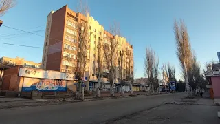 Славянск.20.12.22.Поездка по городу в солнечный день