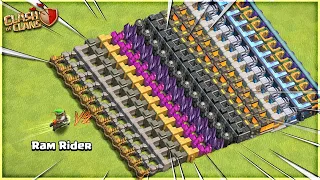 NEW RAM RIDER VS ALL LEVEL WALLS💥 CLASH OF CLANS!!