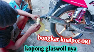 ganti glaswoll knalpot '   knalpot racing fzr